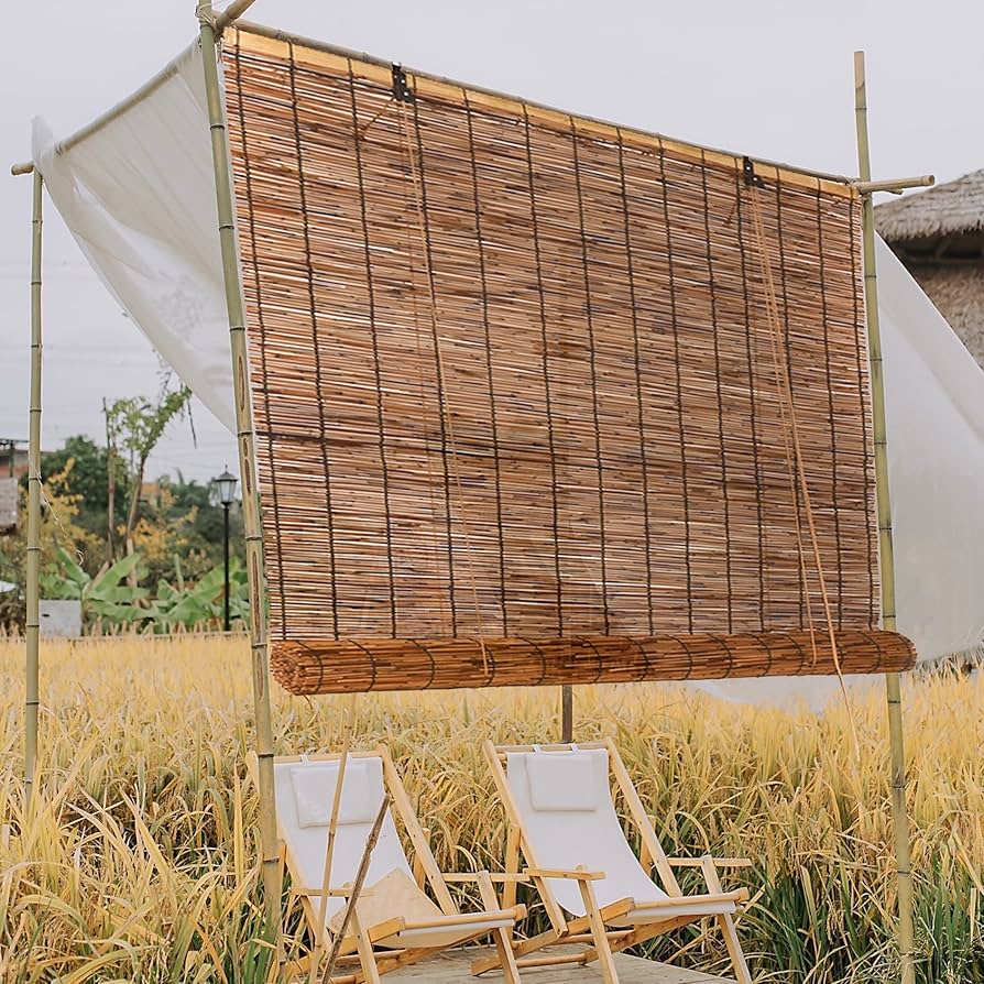 Amazon｜竹 すだれ 目隠し 屋外 天然葦カーテンロールスクリーン